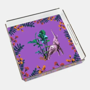 Vitelli Design Studio-Wonderland Mor Fil 40x40 Akrilik Tepsi