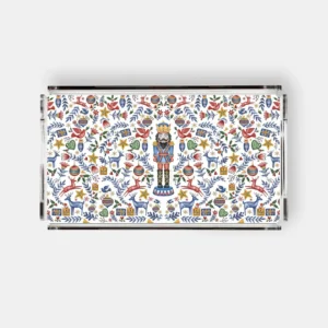 Vitelli Design Studio-Nutcracker Beyaz 38x23 Akrilik Tepsi