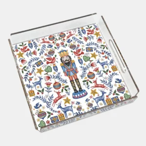Vitelli Design Studio-Nutcracker Beyaz 40x40 Akrilik Tepsi
