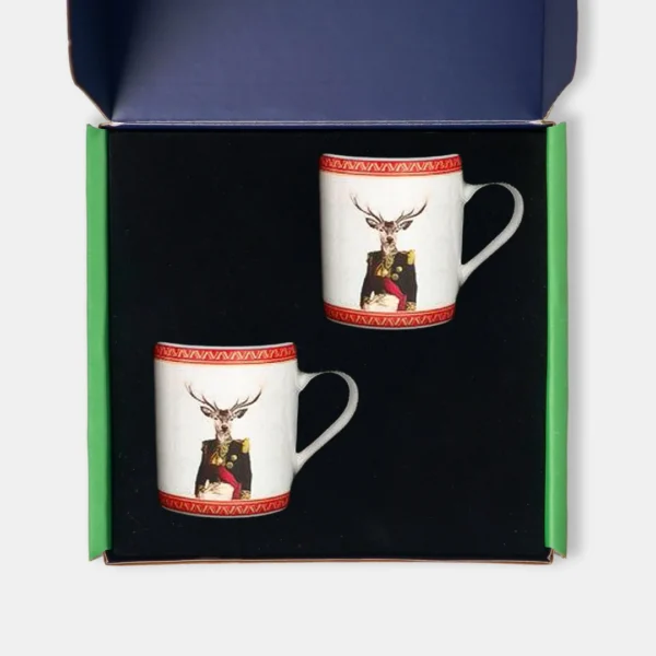 Vitelli Design Studio -Deer Collection İkili Porselen Türk Kahvesi Fincanı