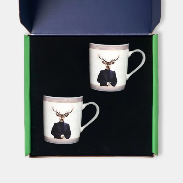 Vitelli Design Studio -Deer Collection İkili Porselen Türk Kahvesi Fincanı