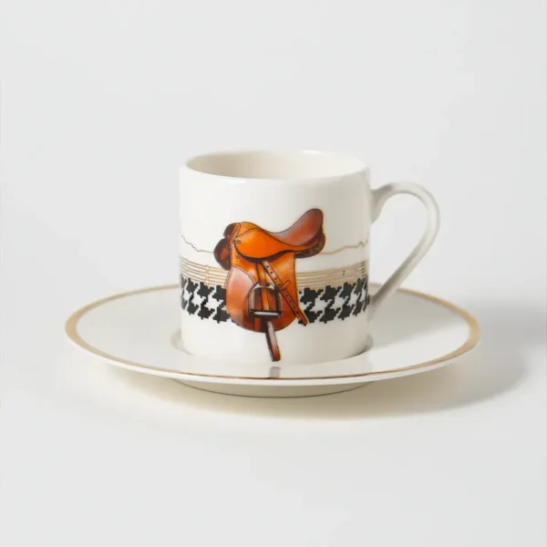 Vitelli Design Studio -Equestrian Kırmızı Ceket Porselen Kahve Fincanı