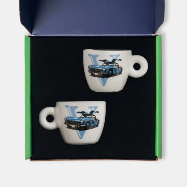 Vitelli Design Studio-Classic Cars İkili Porselen Espresso Fincanı