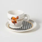 Vitelli Design Studio -Equestrian Taba Eyer Porselen Espresso Fincanı