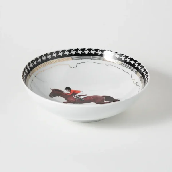 Vitelli Design Studio -Equestrian Kırmızı Ceketli Porselen Salata & Çorba Kasesi