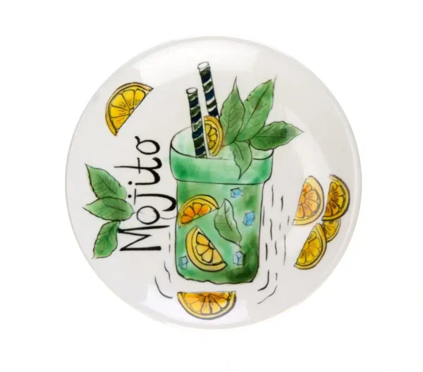 Feeling Good Inside -Pop-up Cocktail Collection Handmade Seramik Klasik Mojito Kokteyl Tabağı 15 cm