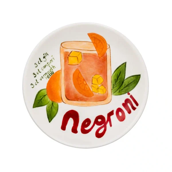 Feeling Good Inside-Pop-up Cocktail Collection Handmade Seramik Negroni Kokteyl Tabağı 15 cm