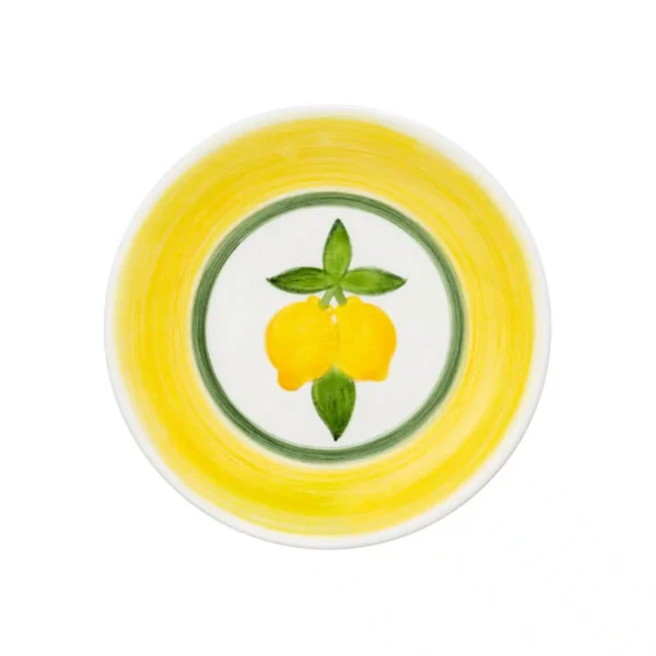 Feeling Good Inside- Lemon Splash Collection Handmade Ceramic Sarı Pasta Tabağı 18 cm