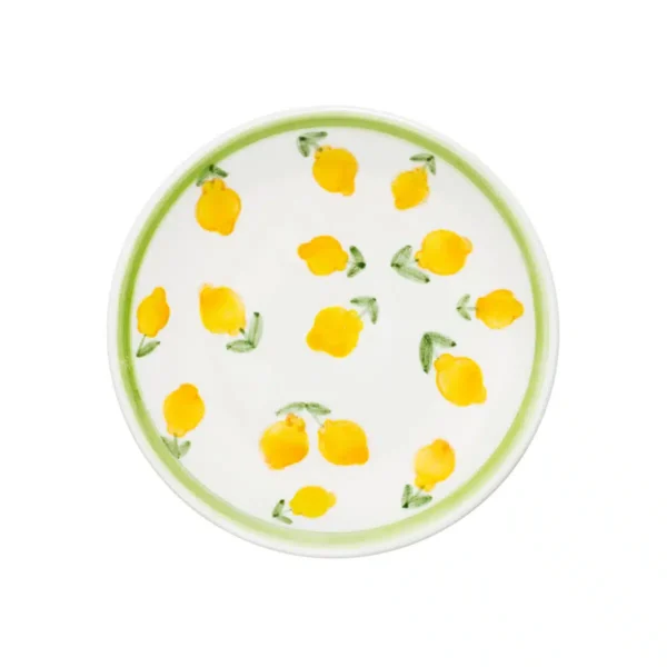 Feeling Good Inside-Lemon Splash Collection Handmade Ceramic Çok Limonlu Pasta Tabağı cm