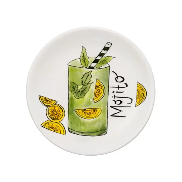 Feeling Good Inside-Pop-up Cocktail Collection Handmade Seramik Mojito Kokteyl Tabağı 15 cm