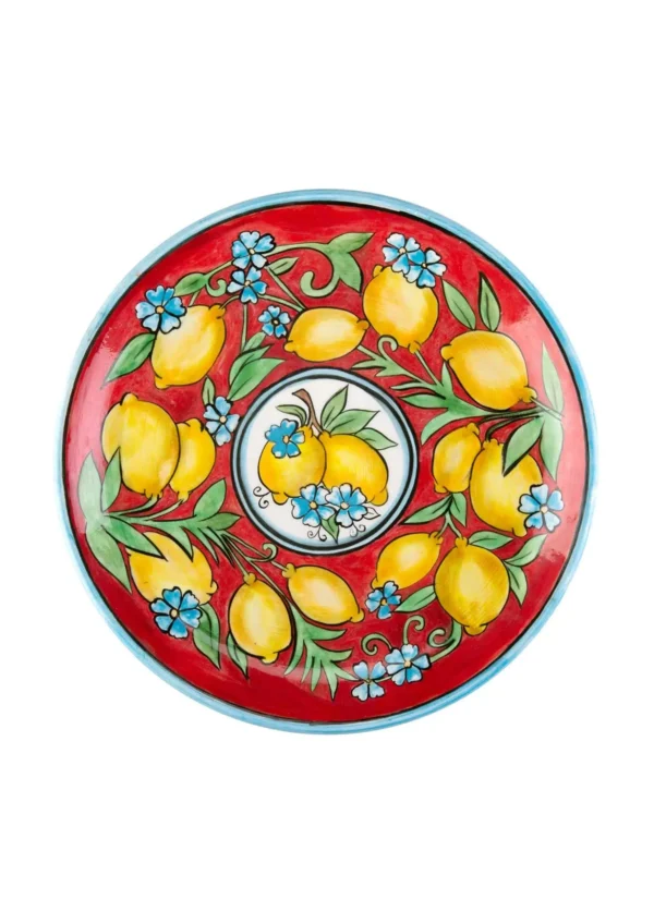 Feeling Good Inside -Amalfi Coast Collection Handmade Seramik Kırmızı Yemek Tabağı