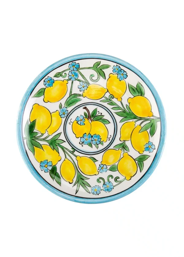 Feeling Good Inside -Amalfi Coast Collection Handmade Seramik Beyaz Zemin Yemek Tabağı