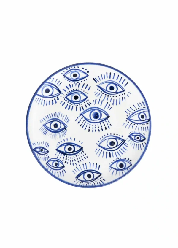 Feeling Good Inside -Inner Eye Collection Handmade Çoklu Göz Seramik Pasta Tabağı 18 cm