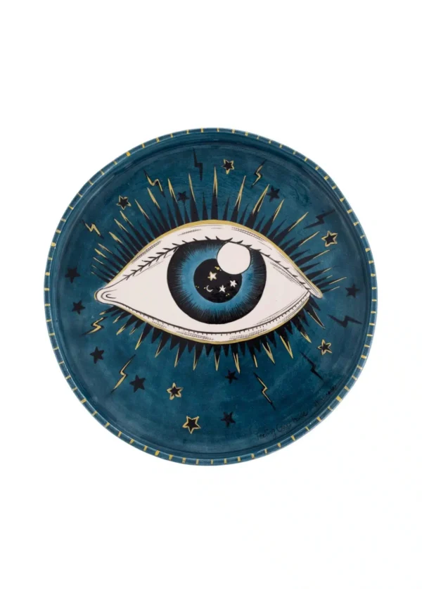 Feeling Good Inside -Inner Eye Collection Yuvarlak Handmade Seramik Tepsi