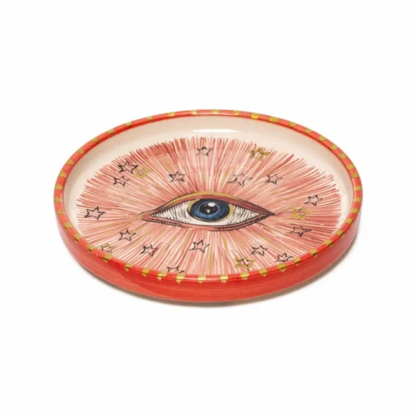 Feeling Good Inside -Signature Eye Handmade Seramik Pink Mini Plate