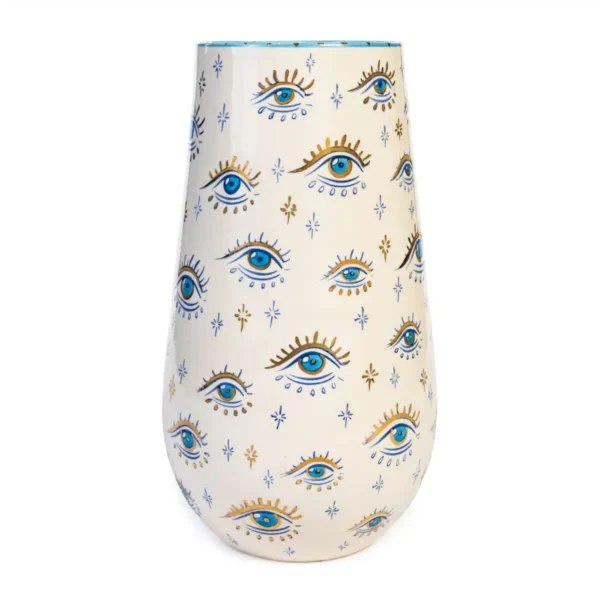 Feeling Good Inside-Signature Eye Handmade Ceramic Vase (24 karad gold)