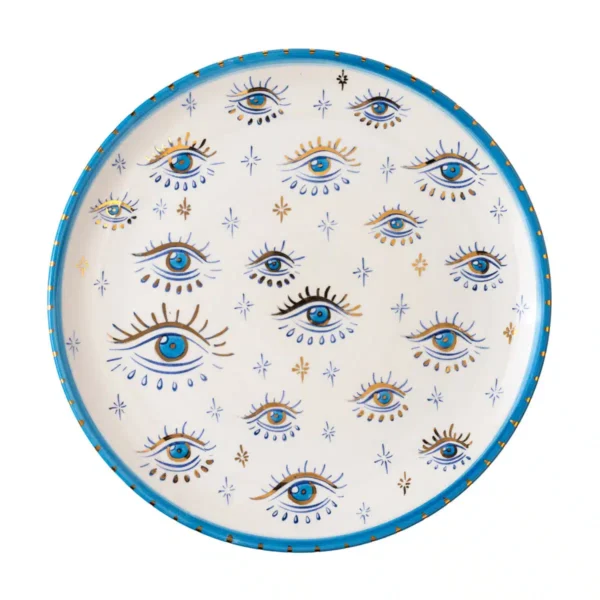 Feeling Good Inside -Signature Eye Handmade Ceramic Yemek Tabağı 30 cm