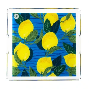 Feeling Good Inside -Blue Lemon Plexi Tepsi 33*33 cm