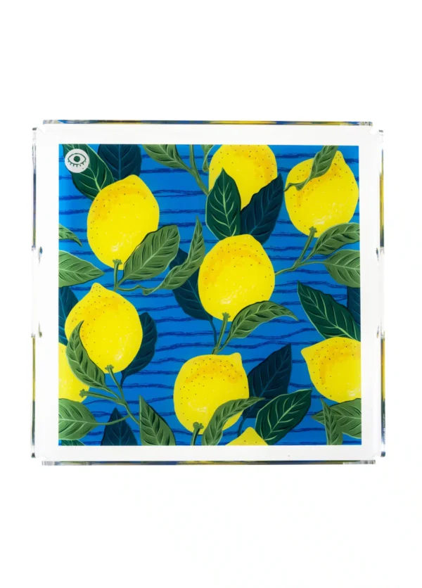 Feeling Good Inside -Blue Lemon Plexi Tepsi 33*33 cm