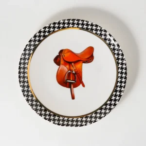 Vitelli Design Studio-Equestrian Taba Eyer 20 Cm Porselen Tabak