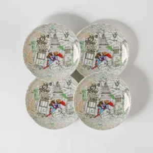 Vitelli Design Studio-İstanbul Galata Kulesi 4'lü 12 Cm Porselen Tabak