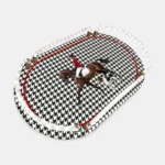 Vitelli Design Studio-Equestrian Kırmızı Ceket Oval Akrilik Tepsi