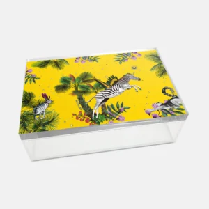 Vitelli Design Studio-Wonderland Sarı Zebra Akrilik Kutu