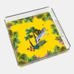 Vitelli Design Studio-Wonderland Sarı Zebra 40x40 Akrilik Tepsi